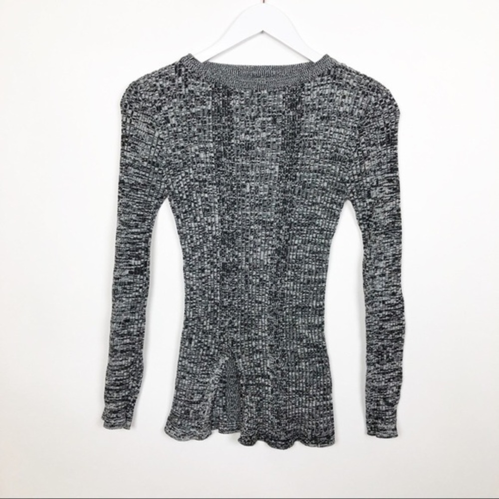 Gray Sweater Long Sleeve Top Stretchable
